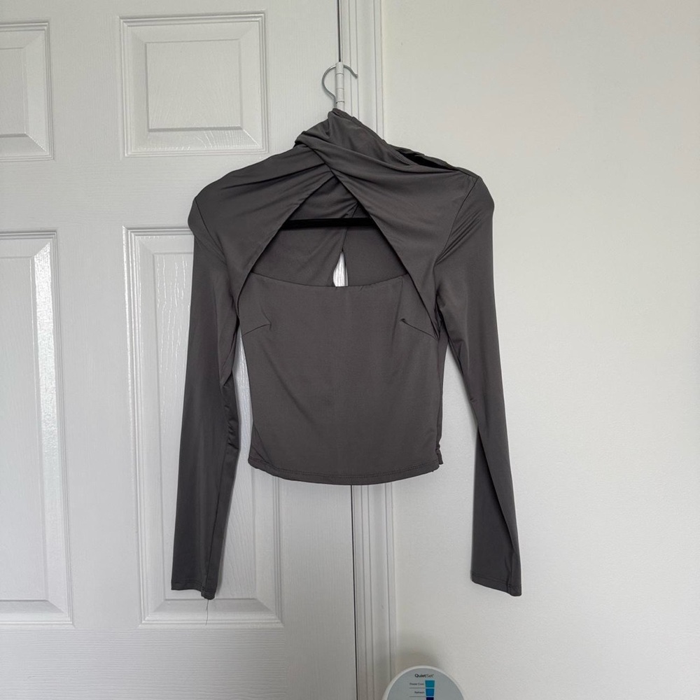 Princess Polly Grey Wrap Crop Top